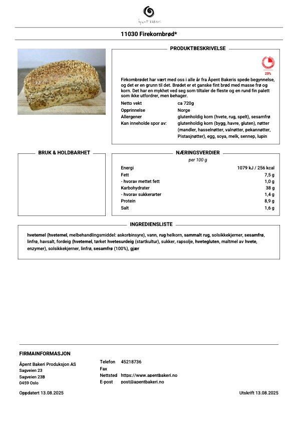 Firekornbr&oslash;d