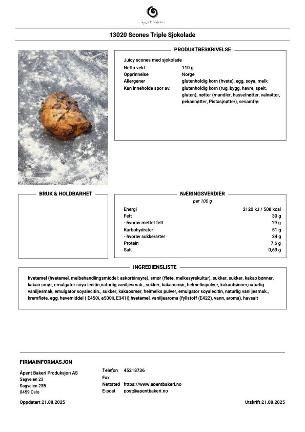 Scones trippel sjokolade