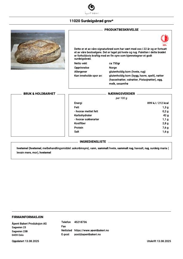 Grovt Surdeigsbr&oslash;d