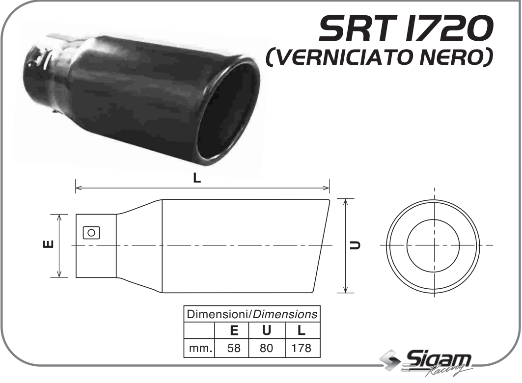 Sigam SRT 1720 lakert svart