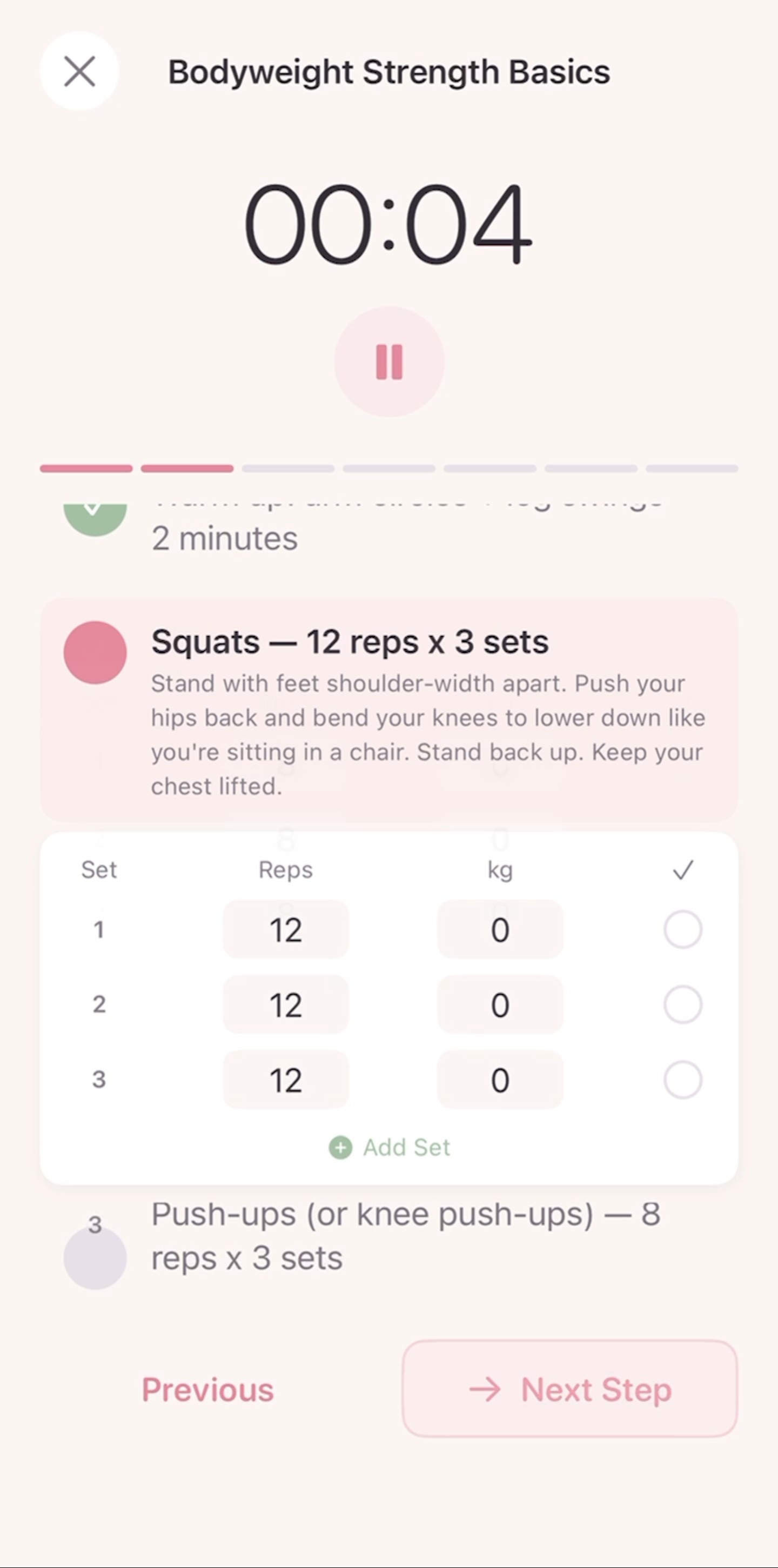 Workout detail