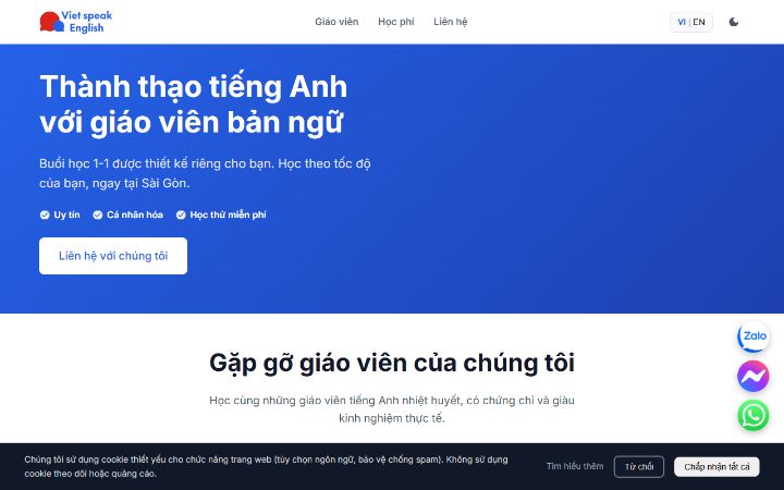Viet Speak English nettside